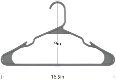 VECELO 100 Pack Plastic Hangers-Clothes Hangers Set with Shoulder Grooves for Closet Space Saving-Heavy Duty Coat Hanger,Gray - Image 7
