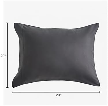 DOZ by SIJO Pillowcase Set, 100% Viscose derived from Organically Grown Bamboo, Buttery Soft, Silky, Breathable, Cooling, Oeko-TEX, High GSM, 2-Pack, Envelope Closure (Queen, Storm) - Image 4
