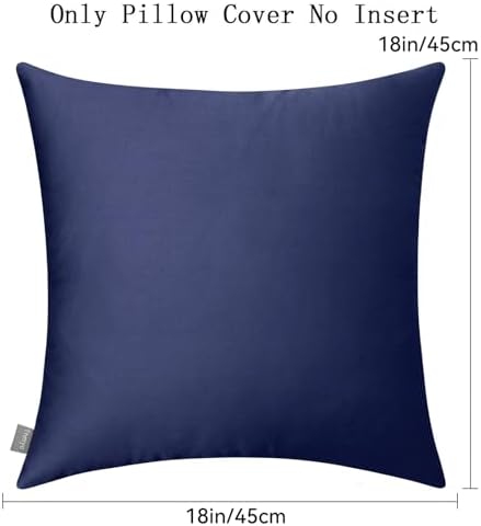 Thmyo 4-Pack 100% Cotton Solid Decorative Throw Pillow Case 18x18 Dark Blue - Image 6