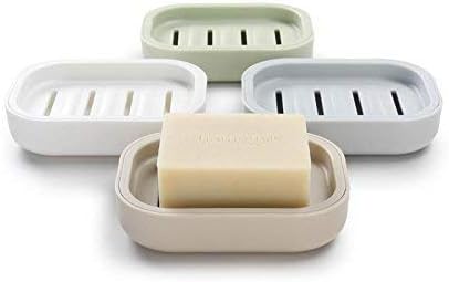Plastic Soap Dish, Container, Keeps Soap Dry,Easy Cleaning,Drain, Khaki - Image 6