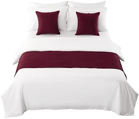 AMBERIS Bed Runner Red, Imitation Linen Decorative Bed Scarf for Home Hotel (Pillowcases Sold Separately) - Image 6