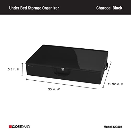 ClosetMaid 20504 Foldable Underbed Storage Bag with Handles, Zipper Closure and Clear Window for Sweaters, Shoes, Blankets with Charcoal Black Finish - Image 6