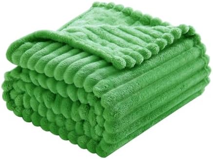 Bright Green Fleece Throw Blanket 60”×80” for Couch Sofa Livingroom - Image 5