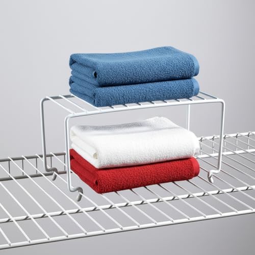 2-Pack Small (10.8x5.3inch) White Stackable Shelf Organizer Rack, Kitchen Shelves Organization for Cabinet, Pantry Organizers and Storage, Wire Shelf Rack, Desk Organizer, Rustproof - Image 7