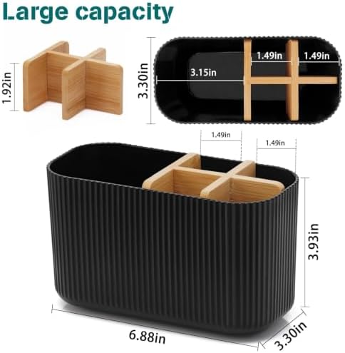 GFWARE Black Toothbrush Holder, 5 Slots Bathroom Organizers and Storage - Image 6