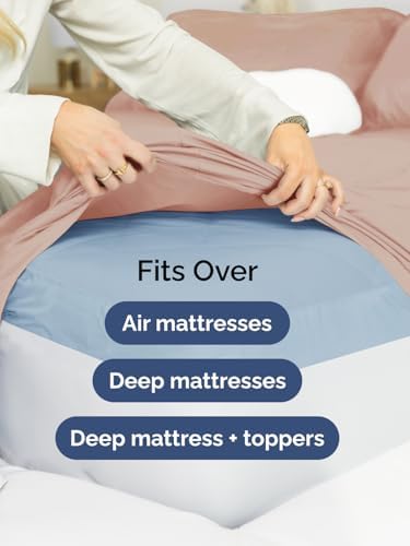 CGK Extra Deep King Single Fitted Sheet Only - Mauve - Image 6