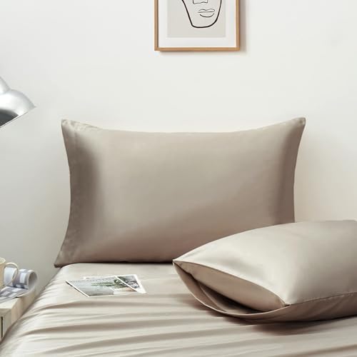 Ersmak Satin Pillowcase Standard Set of 2, 20" x 26" Ultra Soft & Silky Satin Pillow Cases for Hair and Skin, Wrinkle Fade Resistant Pillow Covers with Envelope Closure (Sand) - Image 7