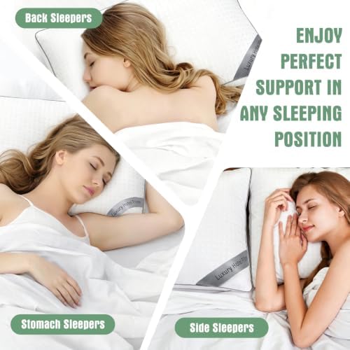 King Size Bed Pillows for Sleeping Set of 2,2 Pack Great Support Luxury Hotel Pillows for Side,Stomach and Back Sleepers(2 Pack) - Image 6