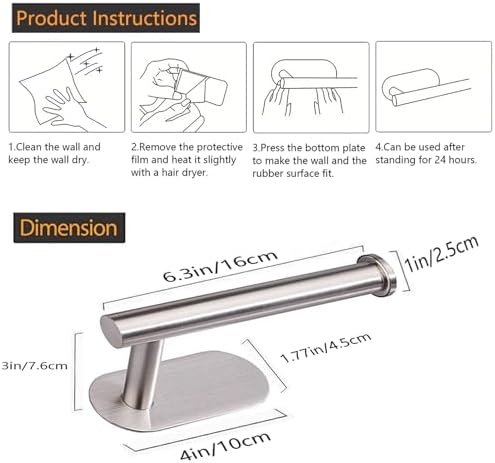 JOPOFI Toilet Paper Holder - Adhesive Toilet Paper Holder - Brushed Nickel - Image 7