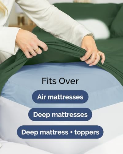 CGK Linens 2 Pack Extra Deep King Fitted Sheets - Emerald Green - Image 7