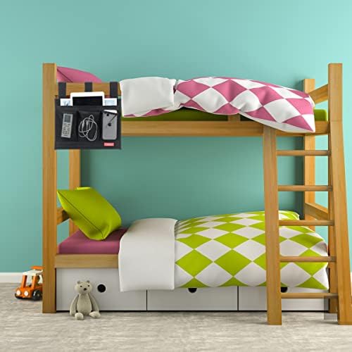 Hanging Bedside Caddy,Bedside Organizer Caddy for Bed Rails(4 Pockets-Black) - Image 7