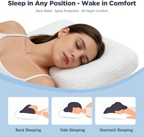 Unimatta White Velvet Bed Pillows for Sleeping 1 Pack - 27.6x15.7x3.9 Inch Gel Infused Memory Foam Queen Size Pillow with Jacquard Cover - Soft Support for Side, Back and Stomach Sleepers - Image 6