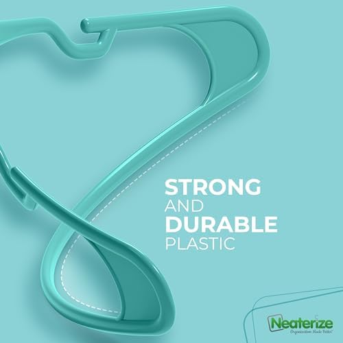 NEATERIZE Clothes Hangers Plastic 50 Pack for Adults - Plastic Hangers, The Perfect Coat Hanger and Space Saving Clothes Hangers for Closet, Percheros Ganchos para Colgar Ropa Hangars - Hangers - Image 6