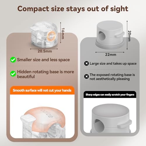 12 Pack Locking Spring Cable Clips, Rotatable Cord Organizer with Secure Lock Design, Adhesive Cord Holder for Desk Home Office Car Wall Charger Cable Management, Clear - Image 6