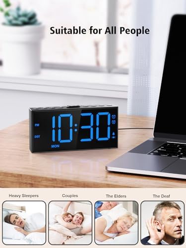 Vibrating Alarm Clock for Heavy Sleepers with Bed Shaker, 116dB Dual Alarms - Image 7