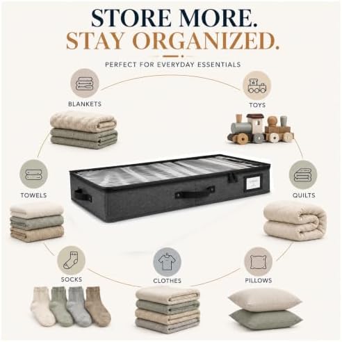 HOMELUX THEORY Under Bed Storage, Large 2pc with Lid, Dark Gray - Image 6