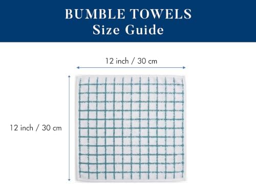 Bumble Dish Cloths (6-Pack), 100% Cotton Kitchen Towels, 12"x12" - Aqua - Image 7