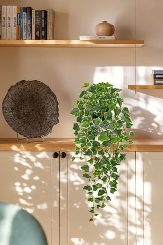 Hollyone Artificial Hanging Plants Potted 31.4" Fake Ivy Vine Faux Ivy Leaves Hanging Greenery Plant in Black Pot for Home Indoor Wall House Room Patio Shelf Office Decor - Image 6