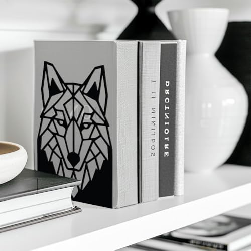 Peacoblue 5.3"x4.3"x7.5" Metal Bookends, Heavy Duty Book Ends for Shelves - Image 6