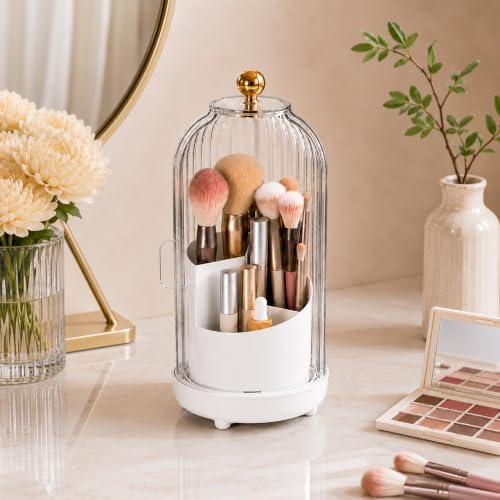 Toothbrush Holders with Cover Toothpaste Organizer for Bathroom, White - Image 6
