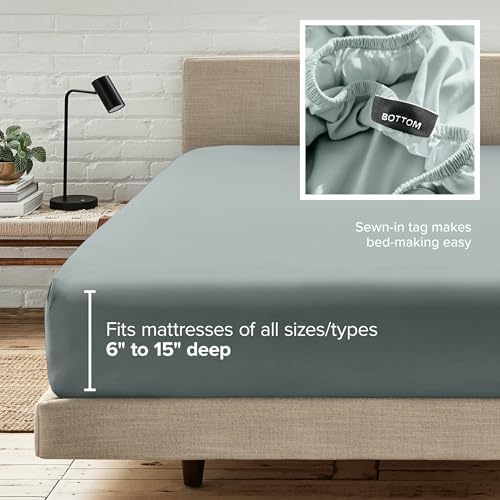 Bare Home King Fitted Sheet - 1800 Ultra-Soft (King, Sea Spray) - Image 6