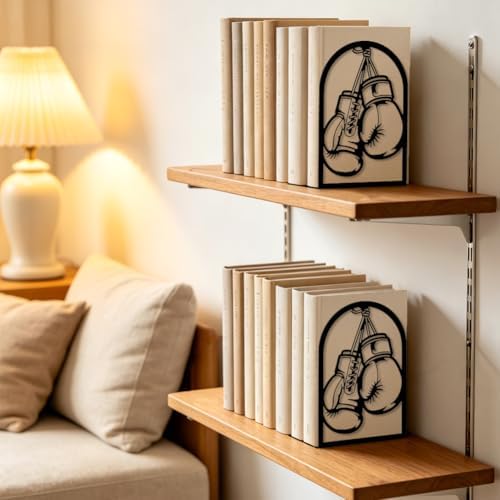 Peacoblue 4.7"x3.5"x7.1" Metal Bookends, Heavy Duty Book Ends for Shelves - Image 6
