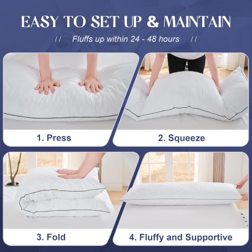 DOWNSTORIA Memory Foam Body Pillow for Adults, Full Long Pillow Insert for Side Sleepers, Breathable Soft Bed Pillows for Sleeping(White, 20 x 54 Inch) - Image 6