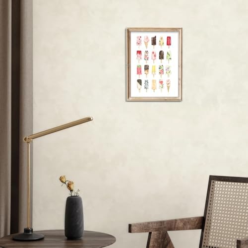 uniro Watercolor Ice Cream Wall Art Vintage Ice Cream Art Prints Colourful Fruit IceCream Wall Art Painting Farmhouse Home Kitchen Canvas Wall Decor Nursery WallArt-8x10 '' Unframe - Image 7
