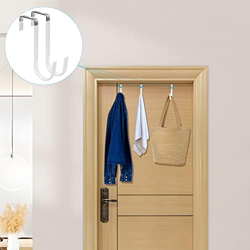 FYY Over the Door Hooks, Single-Hanger 4 Pack, Fits Doors 1 3/8" White - Image 6