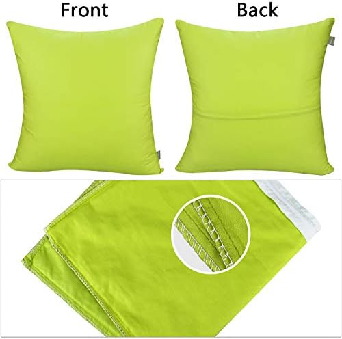 Thmyo 4-Pack 100% Cotton Comfortable Solid Decorative Throw Pillow Case, Square Cushion Cover Pillowcase Sublimation Blank Pillow Covers DIY Throw Pillowcase for Sofa(18x18inch/45x45cm,Light Green) - Image 6