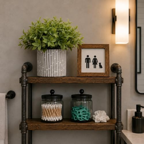 Faux Plants Indoor, Eucalyptus Lavender Greenery in Cement Pots - Image 7