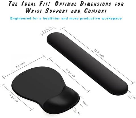 ErgoComfort Gel Wrist Rest Mouse Pad-Ergonomic Office Mousepad with Wrist Support-Non-Slip, Design Desk Accessories Mat for Home&Game Decor (09Minty Set) - Image 7