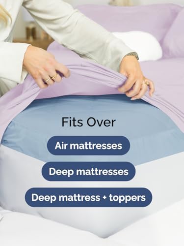 CGK Extra Deep Split King Single Fitted Sheet Only - Light Lavender - Image 6