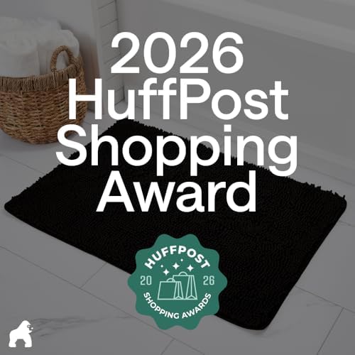 GORILLA GRIP Bath Rug Mat for Bathroom, Absorbent Chenille, 30x20 Black - Image 6