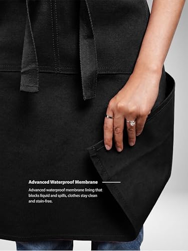 Cotton Crossback Apron with Waterproof Lining, 2 Pockets, Adjustable Water-Resistant Chef Apron - Image 6