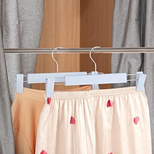 GUANJUNE Clothes Pants Hangers, Space-Saving Skirt Holders with 360 ° Swivel Hooks, Adjustable Clips, Trouser Hangers, Clothes Coat Garment Jeans Hangers (30 Pack, Blue) - Image 7