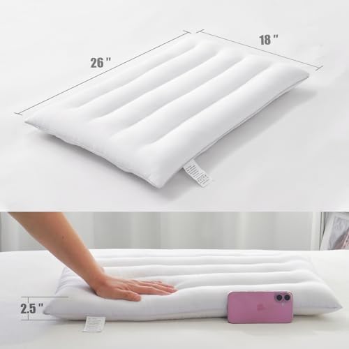 Thin Pillow for Stomach and Back Sleeper Low Pillow Flat Bed Pillow Flat Design Pillows Ultra Slim 2.5 Inches Deeper Sleep (Pack of 1) - Image 6