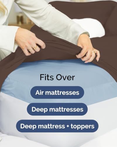CGK Linens 2 Pack Extra Deep Twin Fitted Sheets - Brown - Image 7