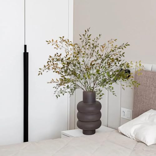 Artificial Greenery Branches Fake Plants Eucalyptus Stems,Plastics Ficus Stems for Vase, Faux Plants Indoor,43.3" Faux Greenery Indoor Vase Fillers for Home Decoration(3Pcs Orange) - Image 6