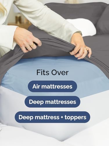 CGK Extra Deep Full Single Fitted Sheet Only - Dark Grey - Image 6