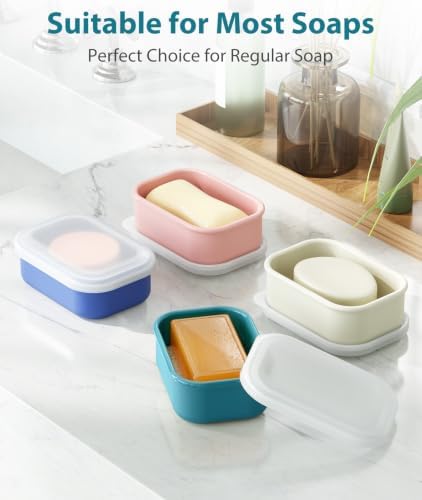 Quatish Compact Leakproof Travel Soap Case, Bar Soap Holder, Bluegreen - Image 6