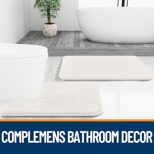 OLANLY Bathroom Rugs 34x21, Extra Soft Absorbent Chenille Bath Rugs - Image 7