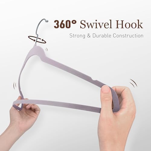 Velvet Hangers 30 Pack, 17.5" Non-Slip Clothes Hangers, Purple - Image 7