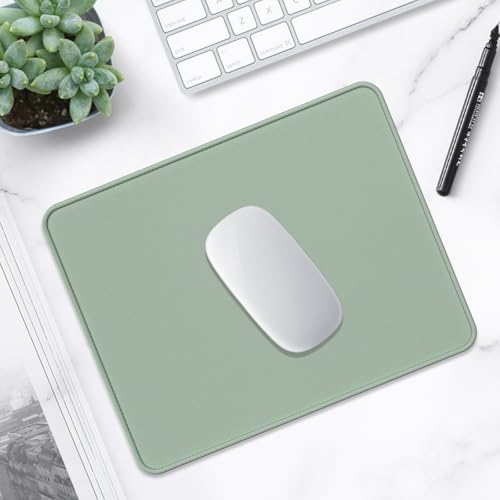 Hsurbtra Mouse Pad, Premium-Textured Square Mousepad 10.2 x 8.3 Inch, Stitched Edge Anti-Slip Waterproof Rubber Pretty Cute Computer Mat for Office Gaming Laptop Women Kids Sage Green - Image 7