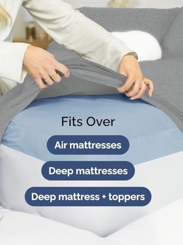 CGK Extra Deep Cal King Single Fitted Sheet Only - Heathered Grey - Image 6