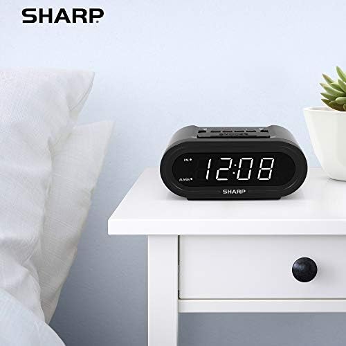 Sharp AccuSet Self-Setting Alarm Clock with White LED, Midnight Black - Image 6