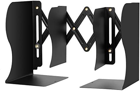 Hossejoy Adjustable Bookends, Heavy Duty Metal Book Ends, Expandable Bookcase Book Holder Stand Shelf Rack for Student Office Book File Organizer Storage, Extends up to 19 inches (Black) - Image 7