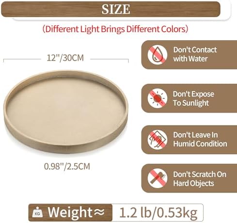 Hanobe Round Decorative Tray for Coffee Table Decor, Modern Matte Finish - Image 6
