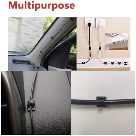 40Pack Adhesive Cable Clips, Wire Holders for Desk Wall Car, Black - Image 5