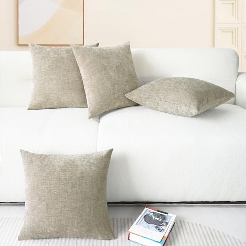 CaliTime Decorative Couch Throw Pillow Covers 18 X 18 Inches Light Taupe - Image 6